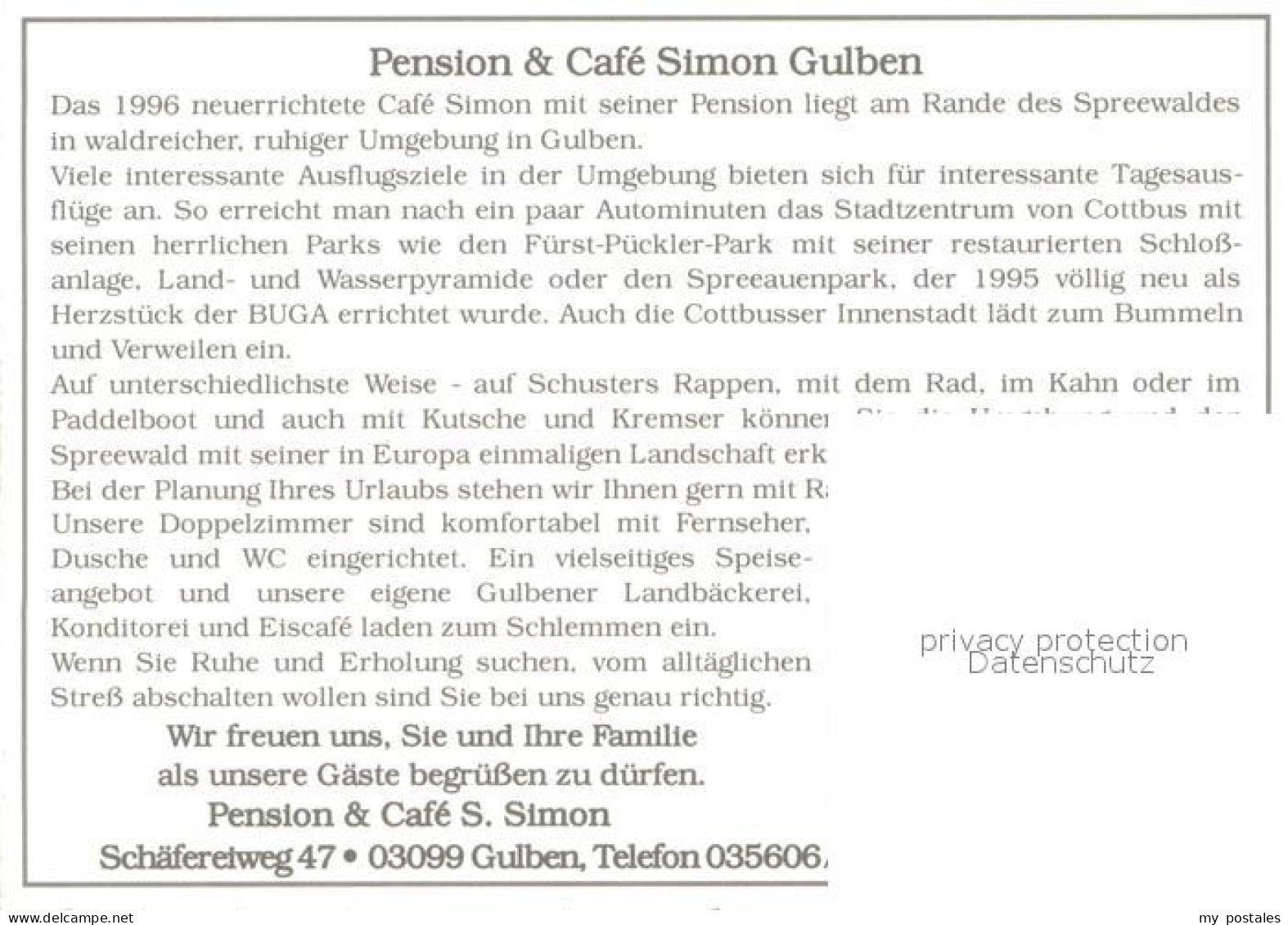 73645224 Gulben Pension Cafe Simon Spreewald Bootspartie Gulben - Kolkwitz