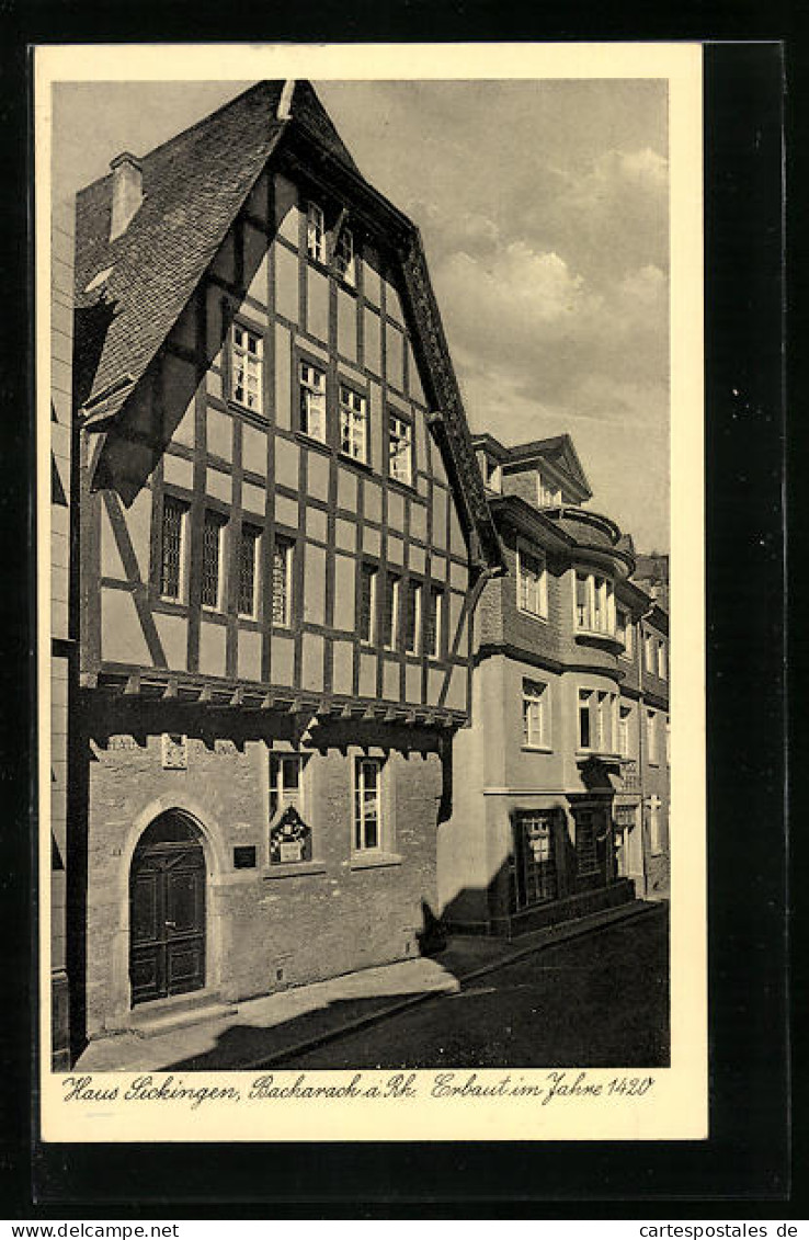 AK Bacharach A. Rhein, Pension Haus Sickingen, Inh. Johannes Lieberz  - Bacharach