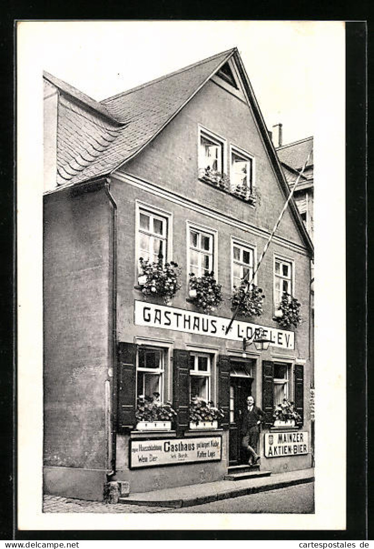 AK St. Goar A. Rhein, Gasthaus Zur Loreley, Bes. Seb. Burch  - St. Goar