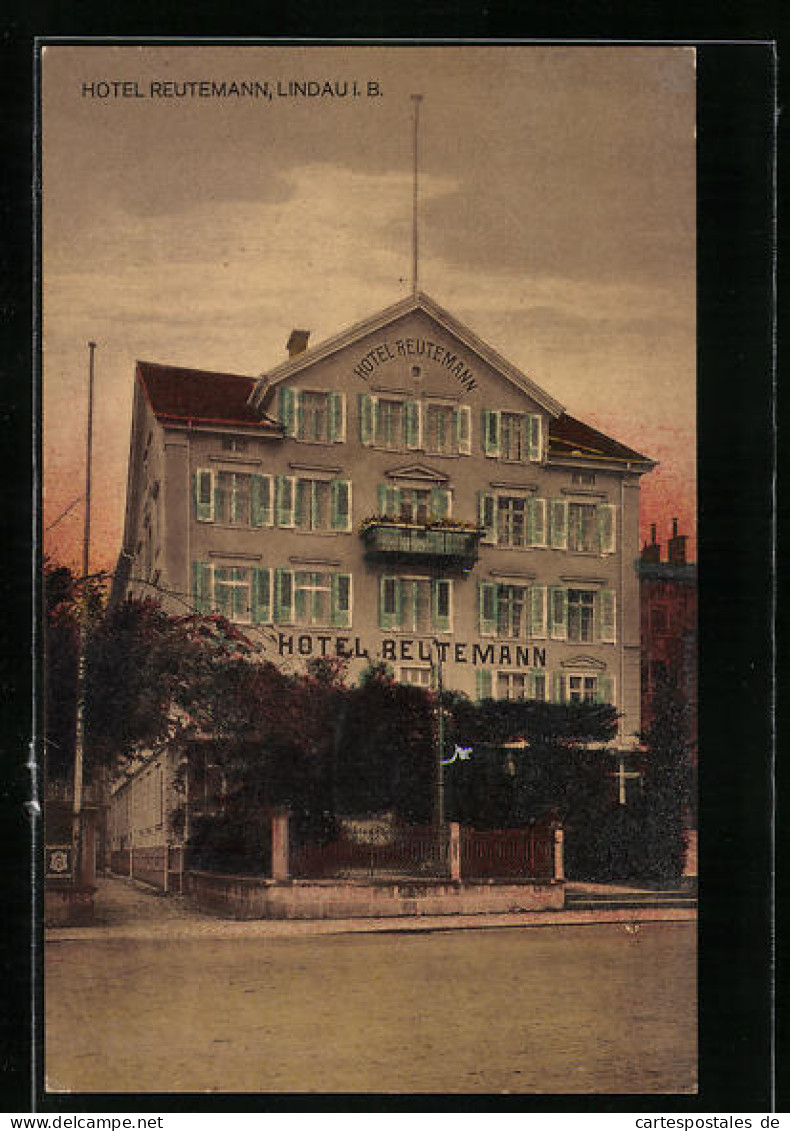 AK Lindau I. B., Hotel Reutemann, Bes. Jakob Halmburger  - Lindau A. Bodensee