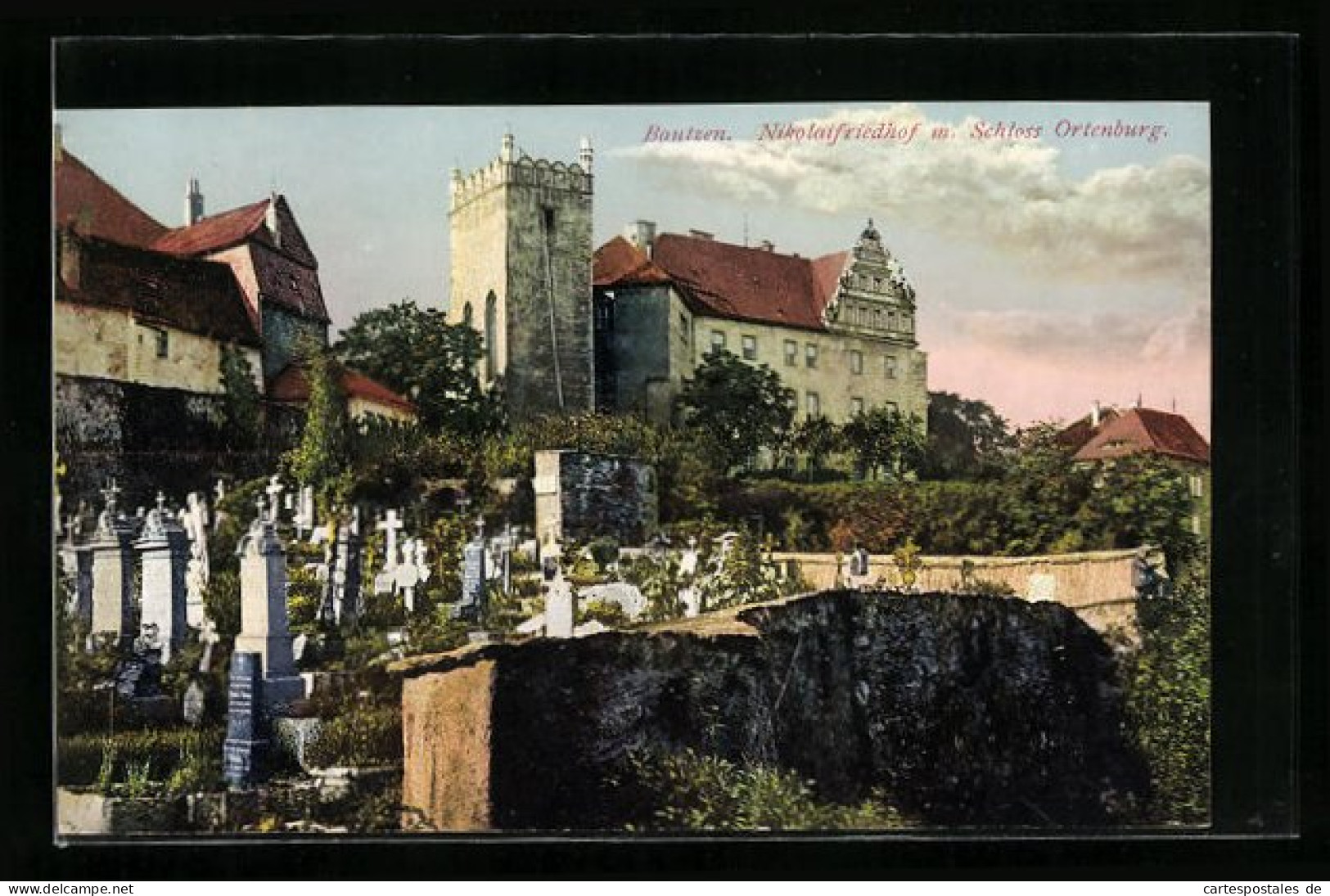 AK Bautzen, Der Nikolaifriedhof Mit Dem Schloss Ortenburg  - Bautzen