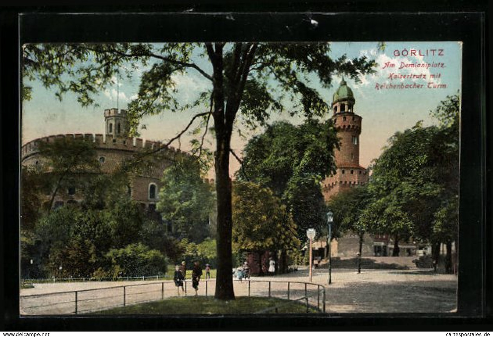 AK Görlitz, Am Demianiplatz, Kaisertrutz Mit Reichenbacher Turm  - Reichenbach I. Vogtl.