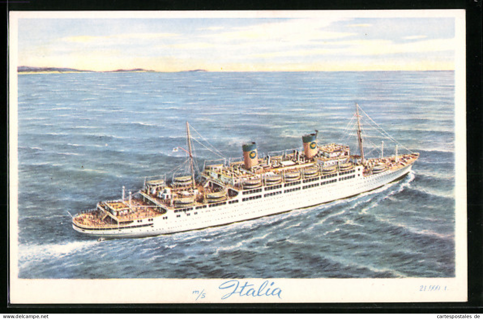 Künstler-AK Passagierschiff M.S. Italia In Voller Fahrt Gesehen  - Passagiersschepen