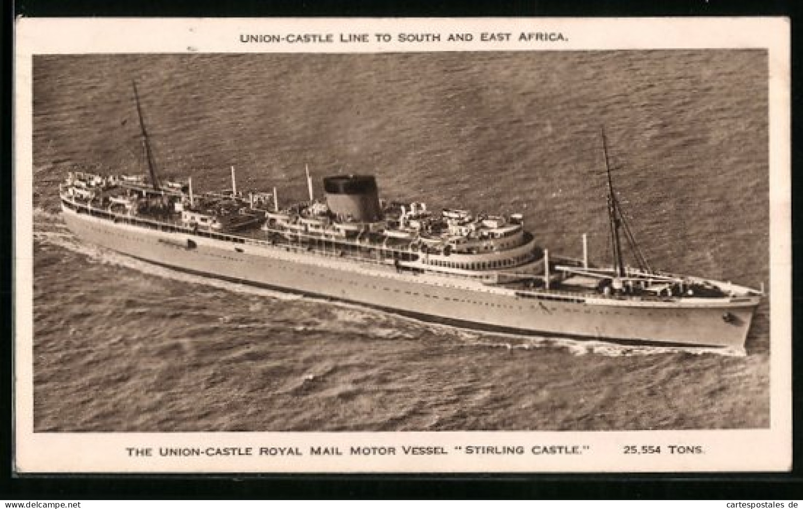 AK Passagierschiff Stirling Castle, Das Union-Castle Royal Mail Motor Vessel Aus Der Vogelschau  - Passagiersschepen