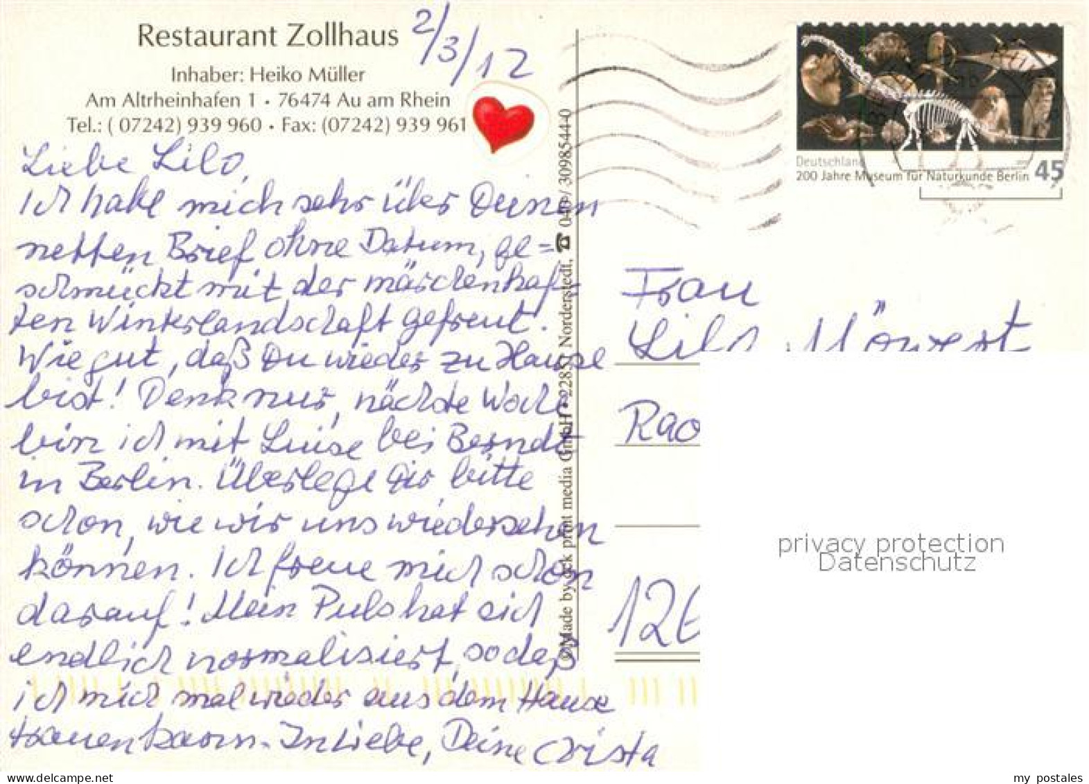 73645156 Au Rhein Restaurant Zollhaus Rheinpartie Au Rhein - Autres & Non Classés