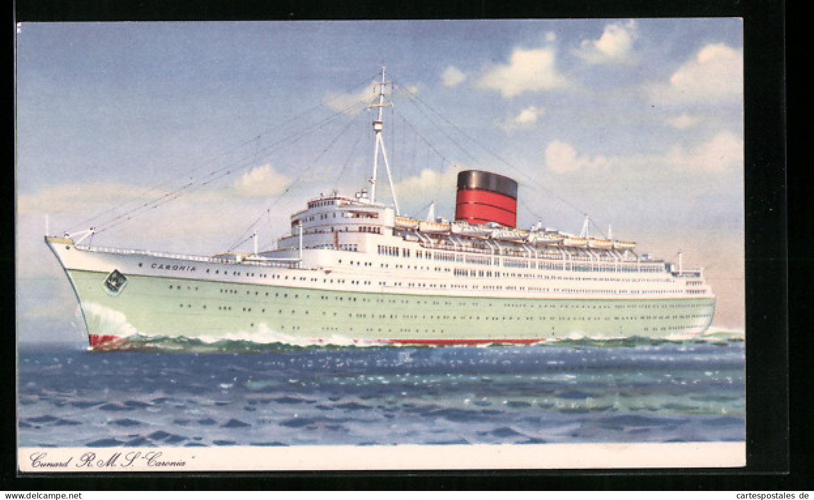 AK Passagierschiff Cunard R.M.S. Caronia, Der Dampfer Auf Hoher See  - Passagiersschepen