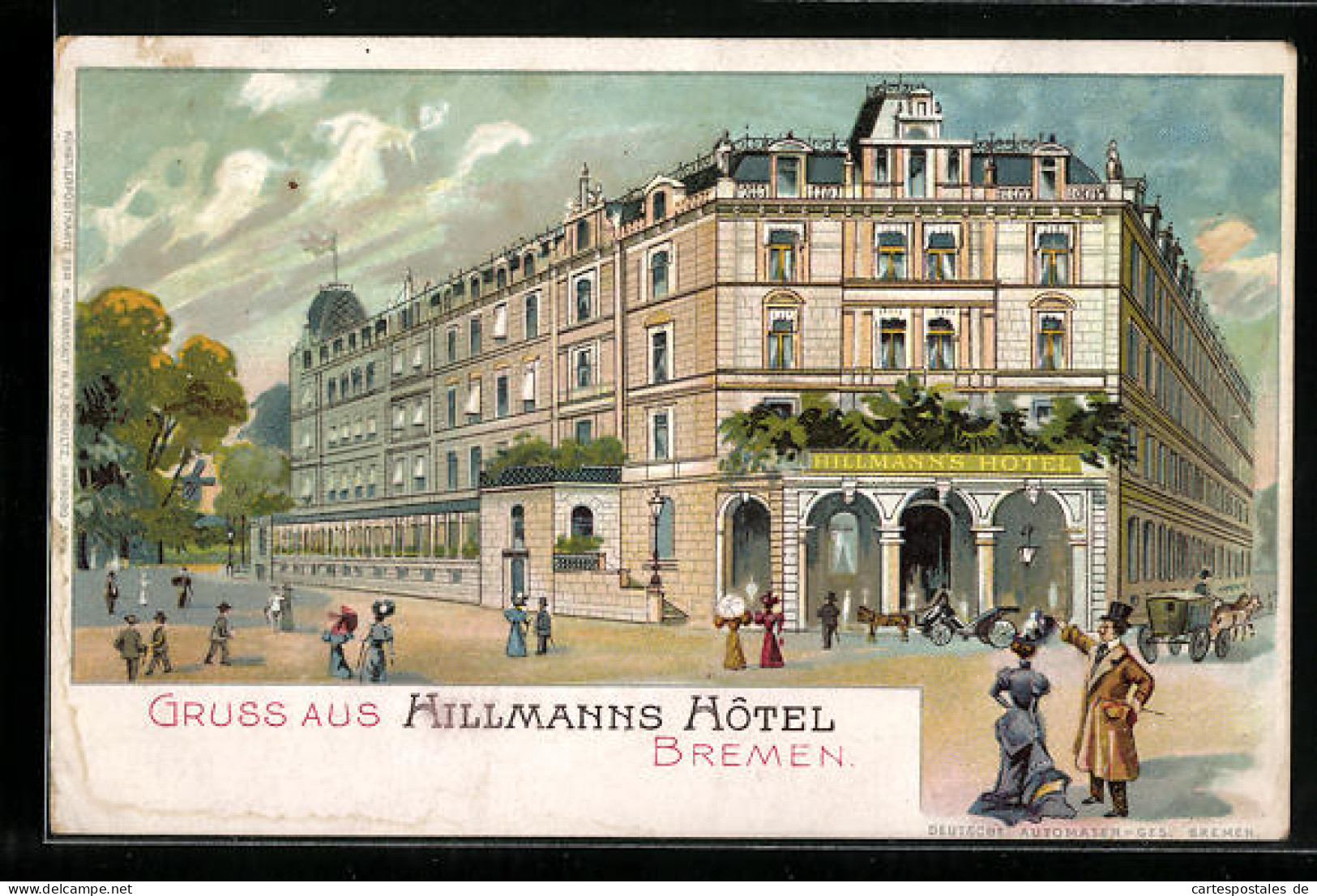 Lithographie Bremen, Hillmanns Hôtel  - Bremen