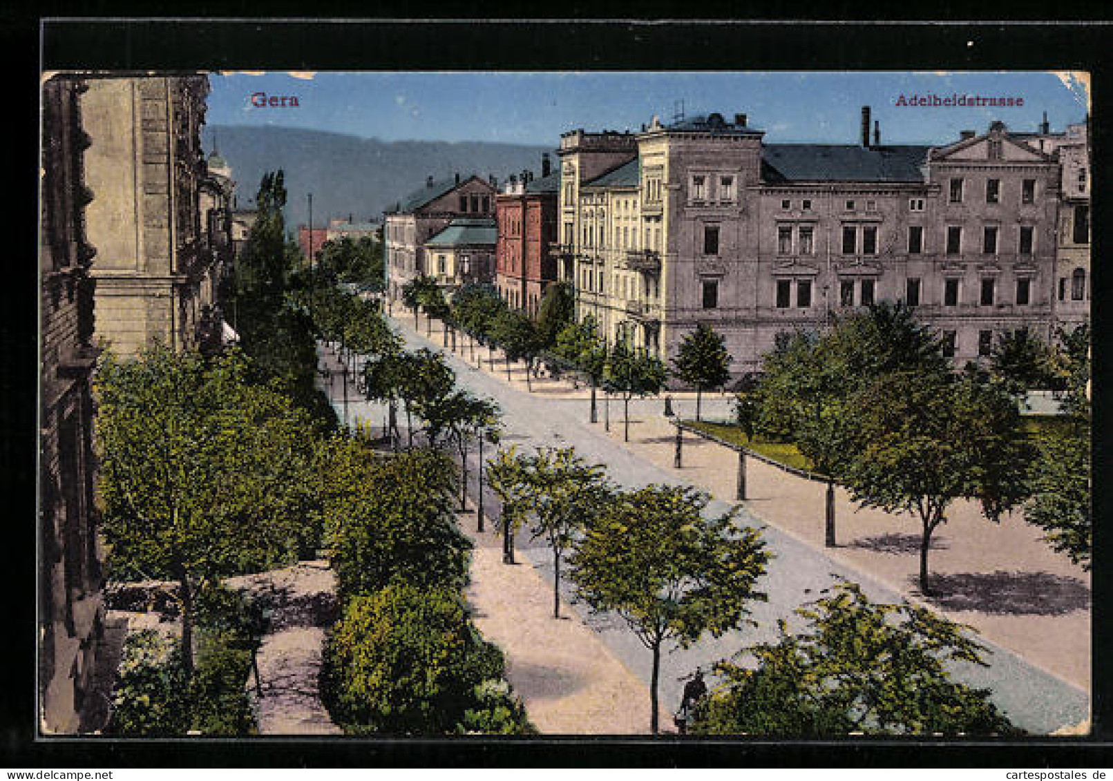 AK Gera, Adelheidstrasse Mit Bäumen  - Gera