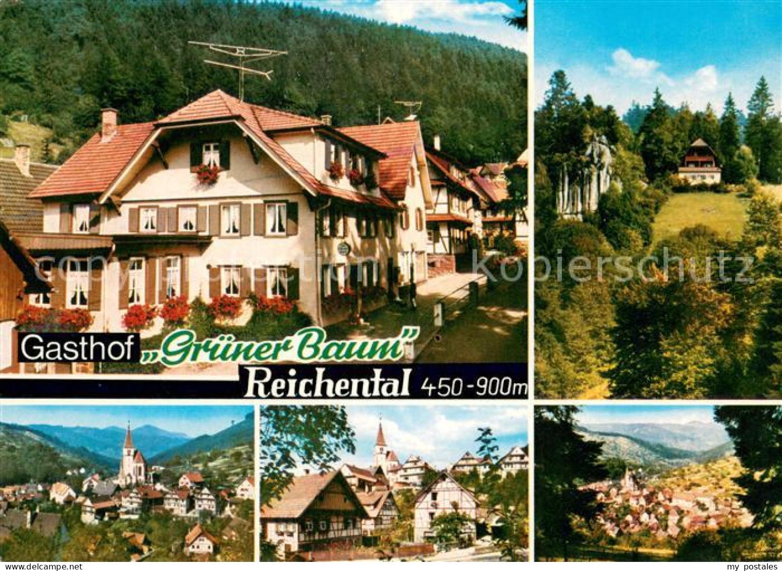 73645066 Reichental Gasthof Gruener Baum Schwarzwald Ortsansicht Mit Kirche Pano - Gernsbach