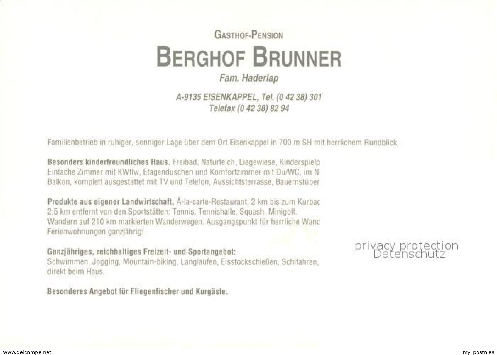 73644897 Eisenkappel-Vellach Gasthof Pension Berghof Brunner Freibad Talblick Fe - Sonstige & Ohne Zuordnung