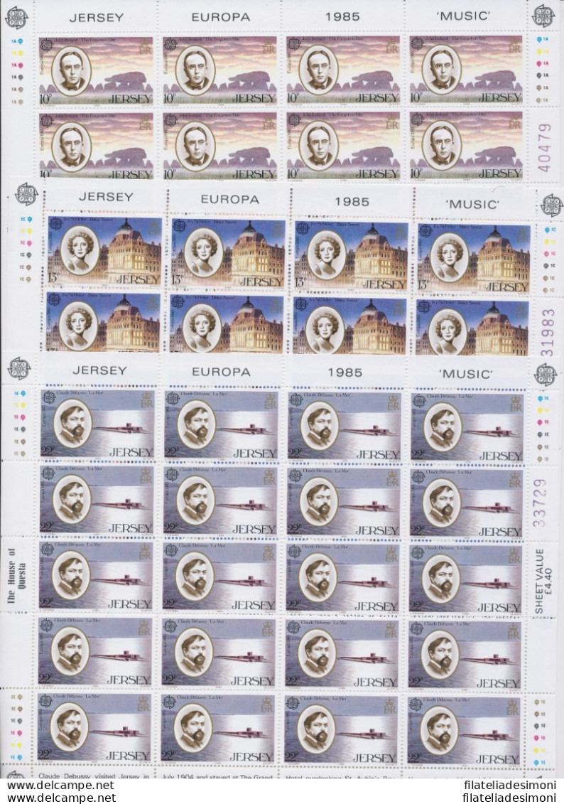 1985 EUROPA CEPT Jersey 3  Minifogli &quot;Musica&quot; MNH** - Altri & Non Classificati