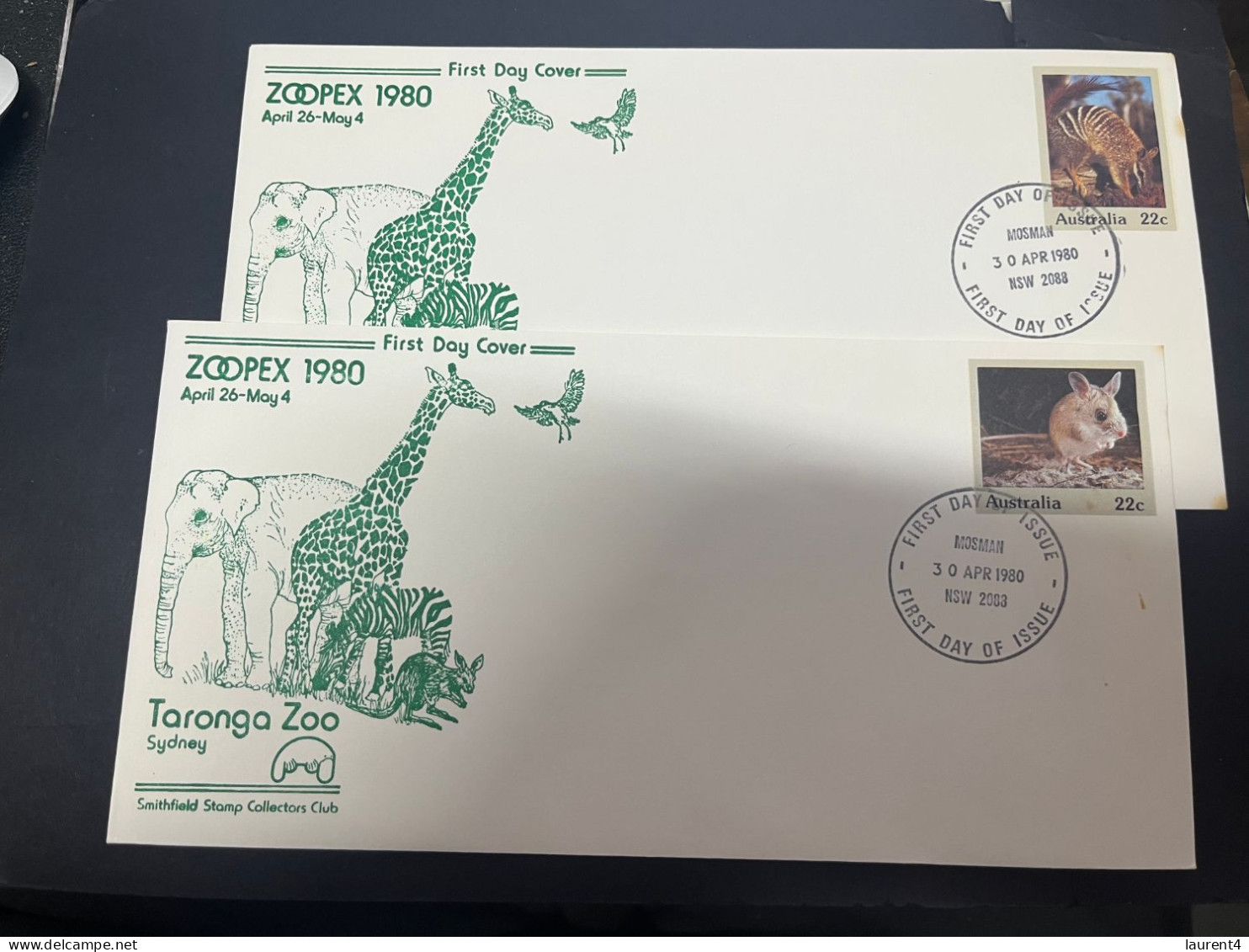 2-5-2024 (3 Z 39) Australian Postmark On Cover - 1980 -  (2 Covers) - ZOOPEX In Taronga Zoo In Sydney - Otros & Sin Clasificación