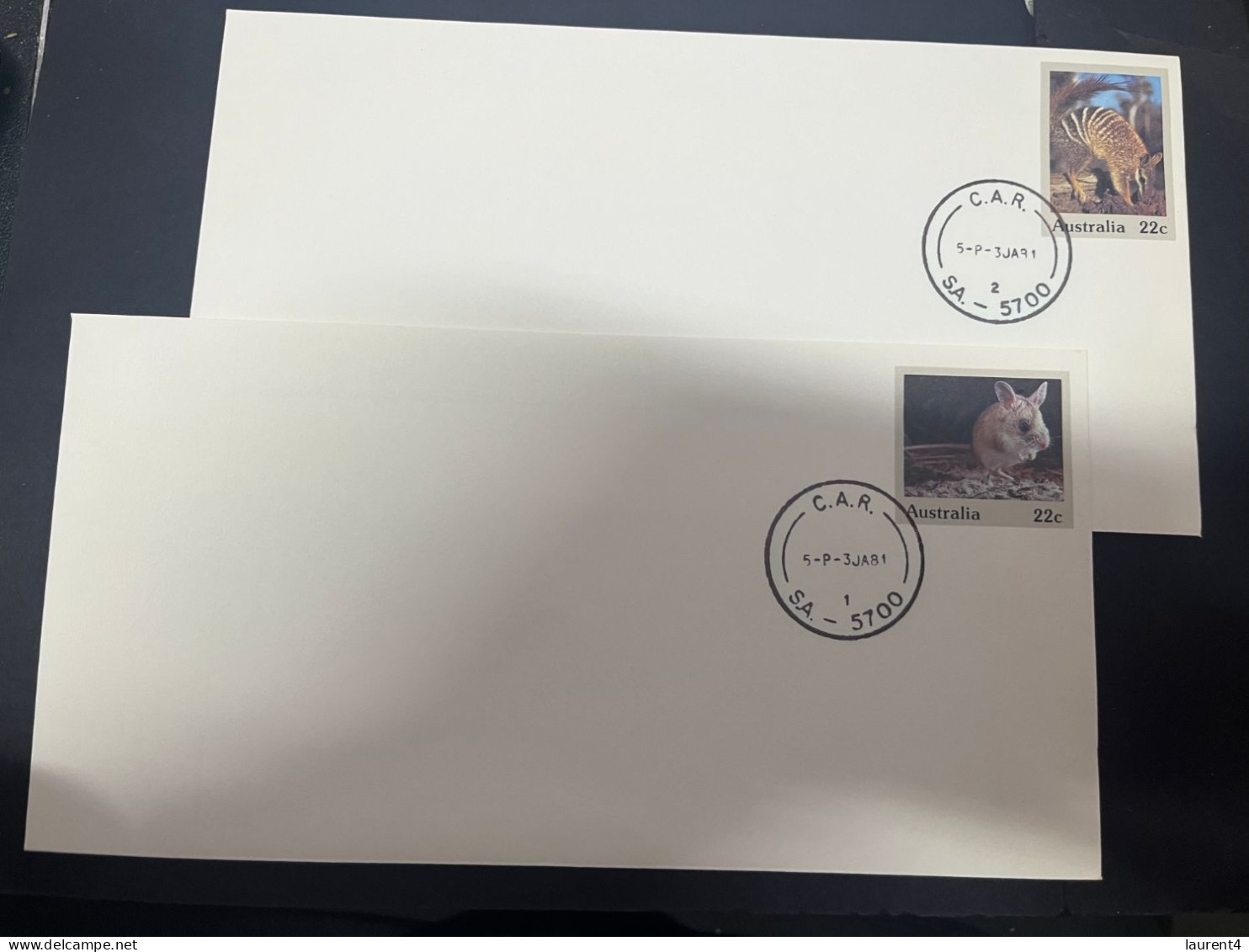 2-5-2024 (3 Z 39) Australian Postmark On Cover - 1981 - C.A.R (1 & 2) Relief Postmark (2 Covers) - Andere & Zonder Classificatie