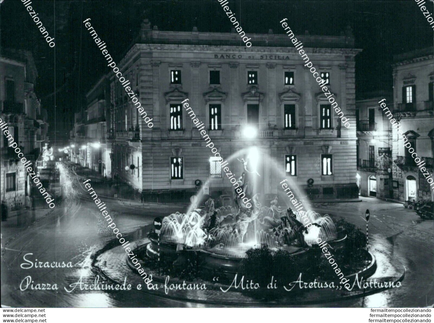 Bm546 Cartolina Siracusa Citta'piazza Archimede E La Fontana - Siracusa