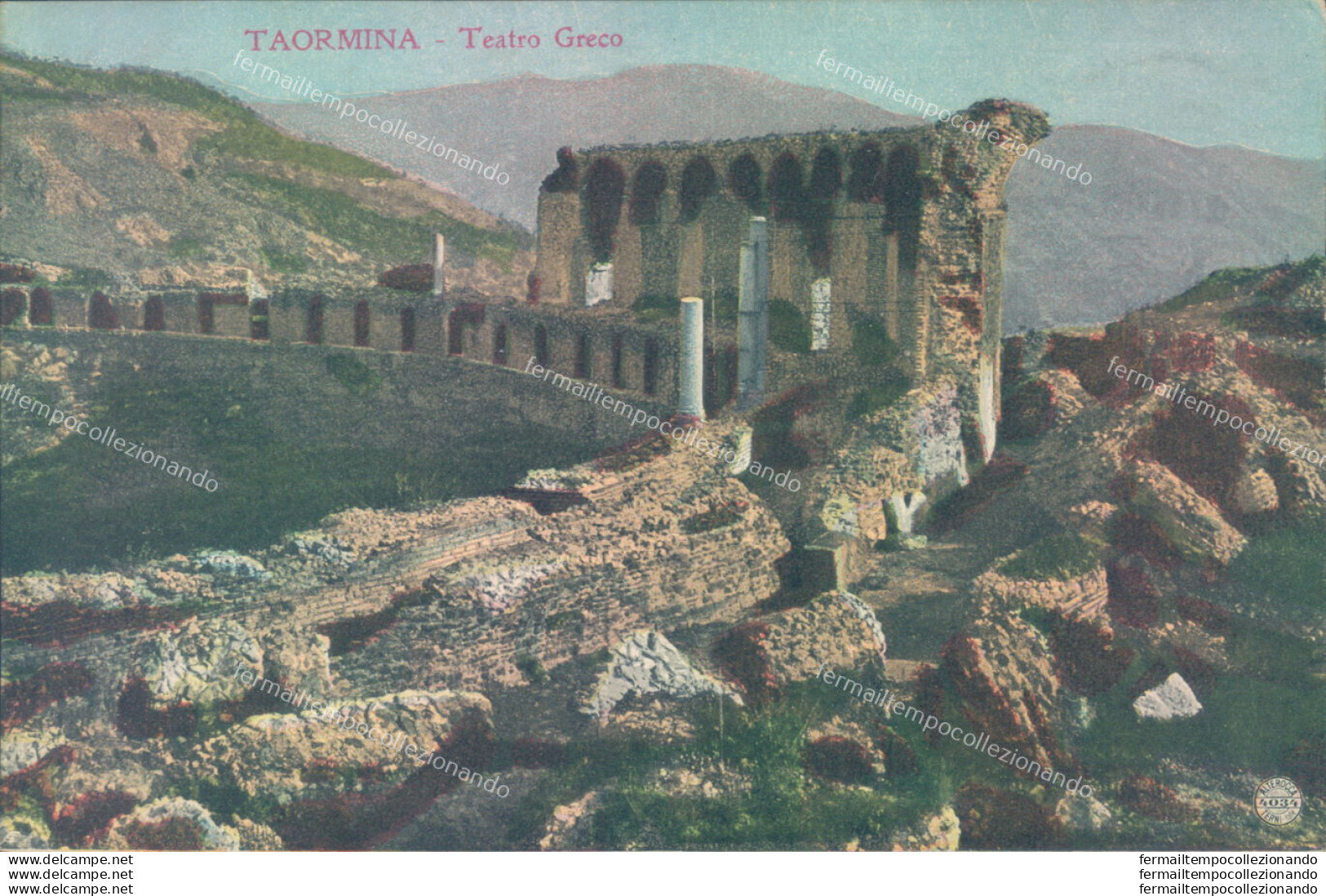 Ab228 Cartolina Taormina Teatro Greco Provincia Di Messina - Messina