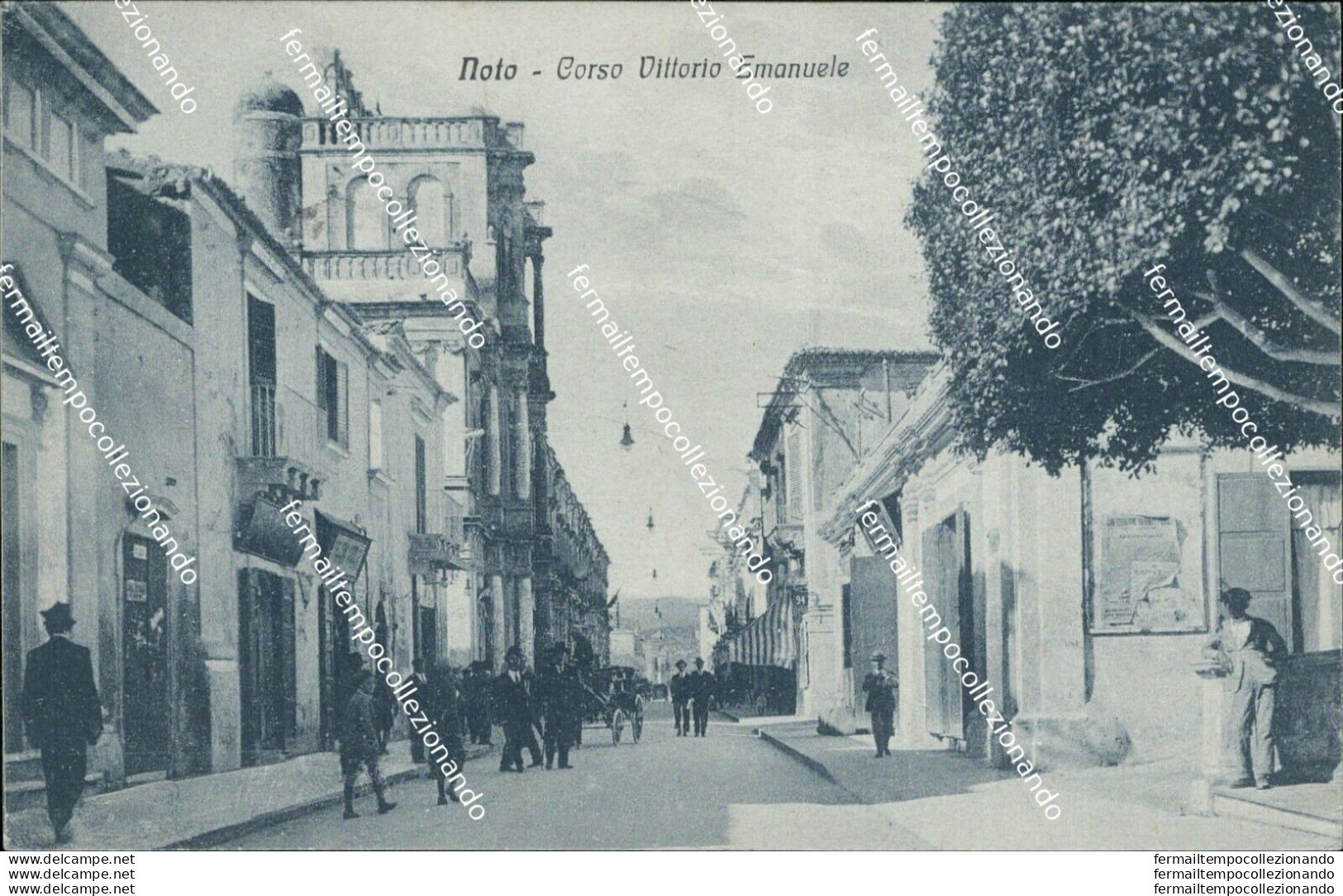 Bc41 Cartolina Noto Corso Vittorio Emanuele Siracusa Sicilia 1928 Bella !! - Siracusa