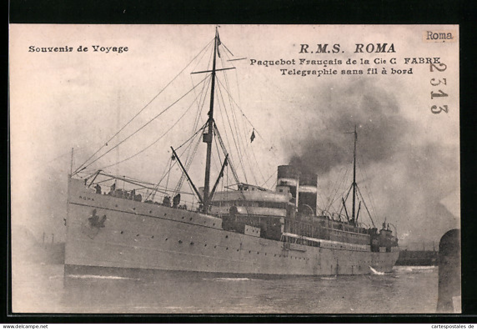 AK RMS Roma, Paquebot Francais De La Cie Fabre  - Steamers