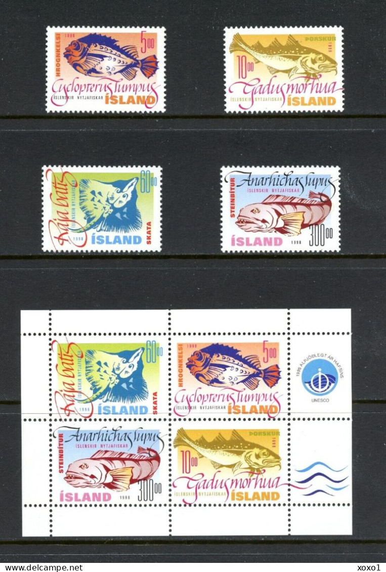 Iceland 1998 MiNr. 886 - 889 (Block 21) Island  Marine Life, Fishes - I   4v + S/sh MNH**  23,00 € - Poissons