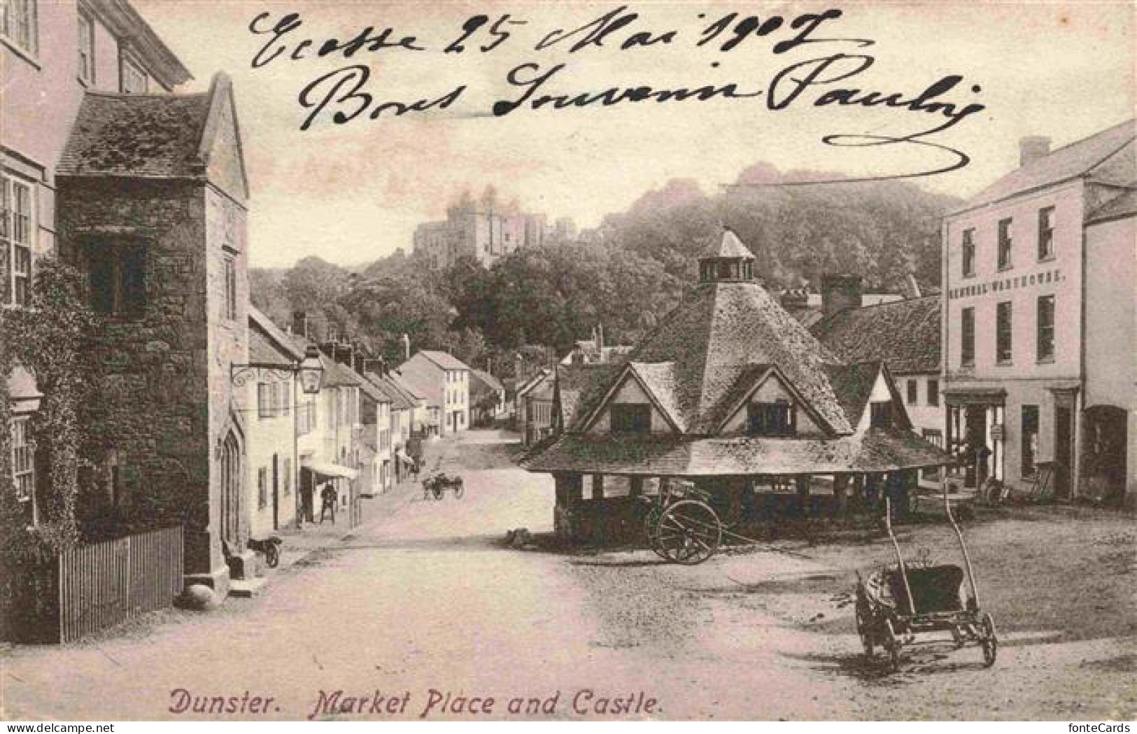 73974006 Dunster_Somerset_UK Market Place And Castle - Sonstige & Ohne Zuordnung