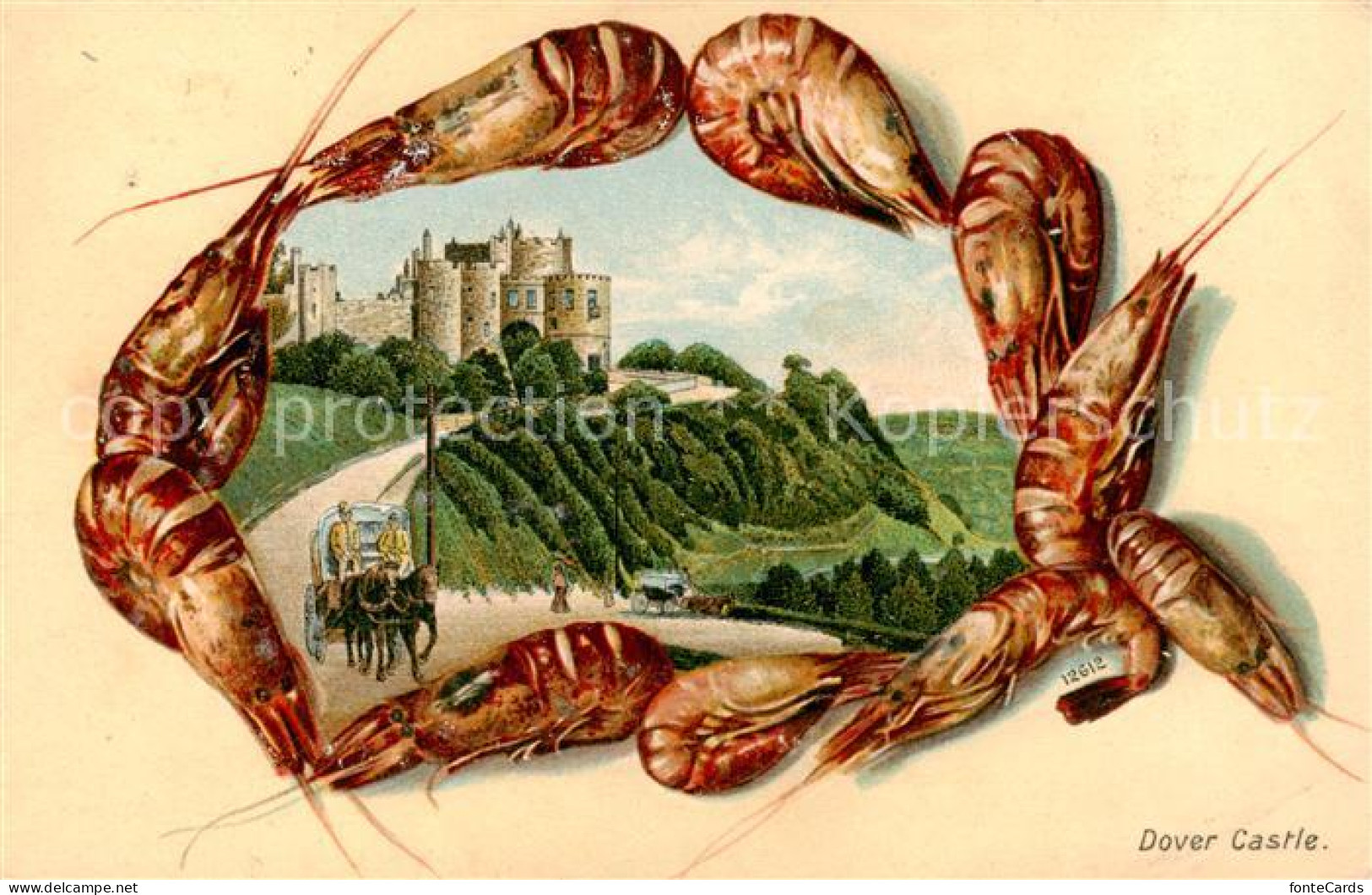 73850445 Dover  Kent UK Castle Schloss Meeresfruechte Kuenstlerkarte  - Autres & Non Classés
