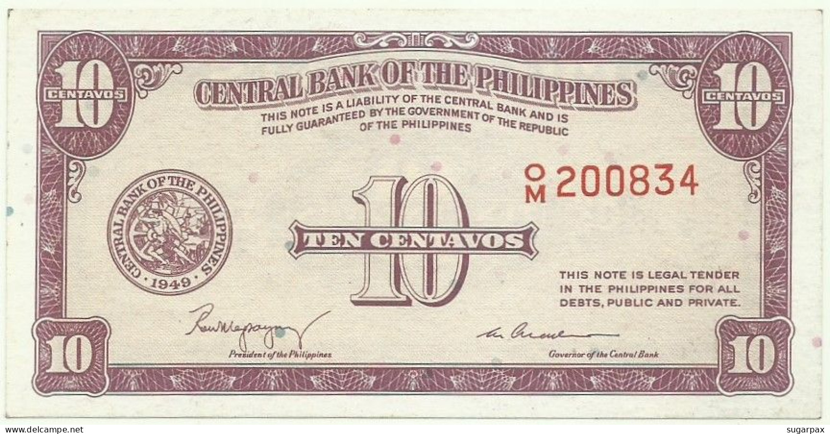 Philippines - 10 Centavos - ND ( 1949 ) - Pick 128 - Sign. 2 - Serie O/M - Philippinen