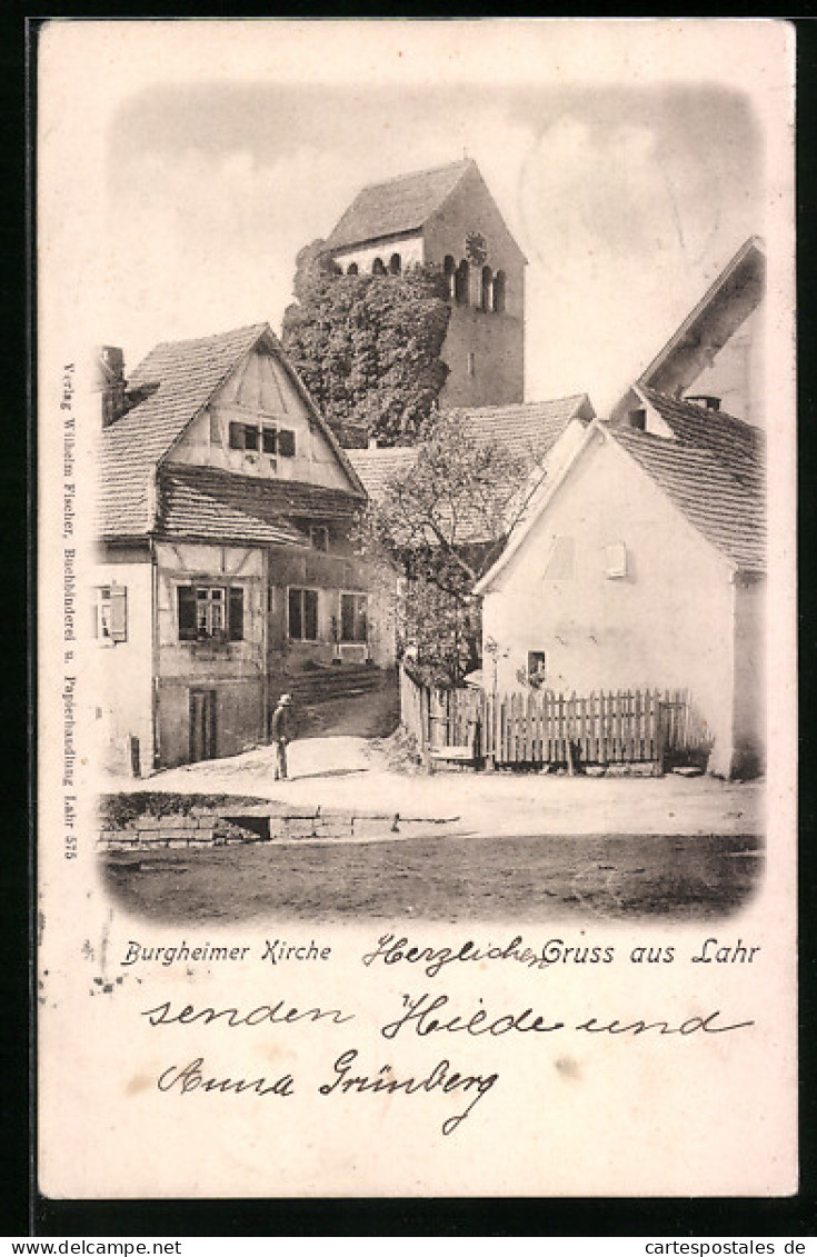 AK Lahr, Strassenpartie Mit Burgheimer Kirche  - Lahr