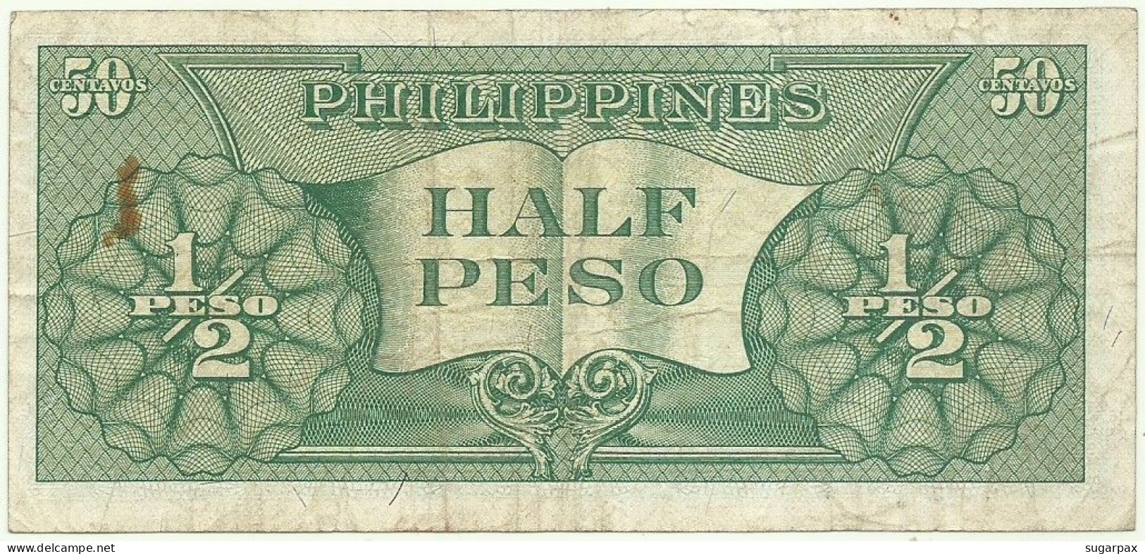 Philippines - 1/2 Peso - ND ( 1949 ) - Pick 132.v - Sign. 3 - Serie U - Philippines