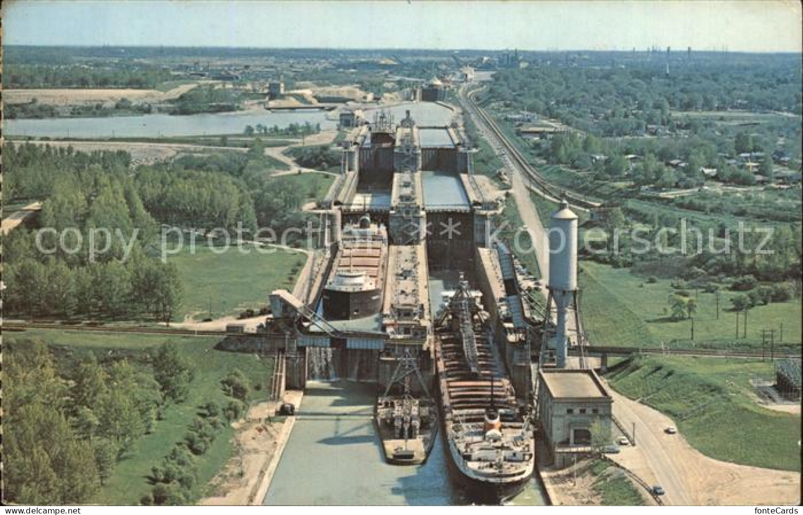 72077855 Thorold Locks Of Welland Canal System St Lawrence Seaway Birds Eye View - Non Classés