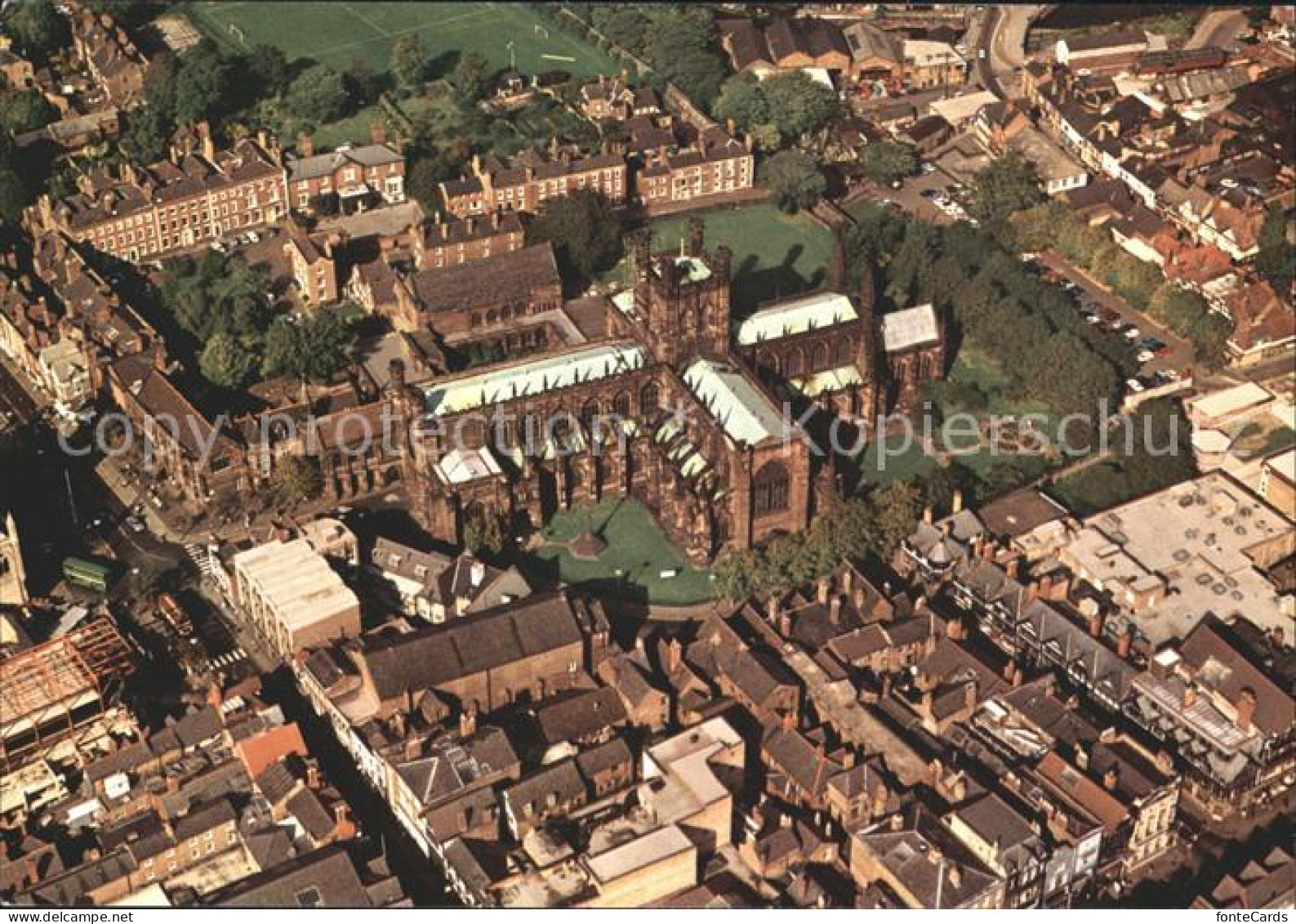 72071881 Chester Cheshire Cathedral Fliegeraufnahme  - Andere & Zonder Classificatie