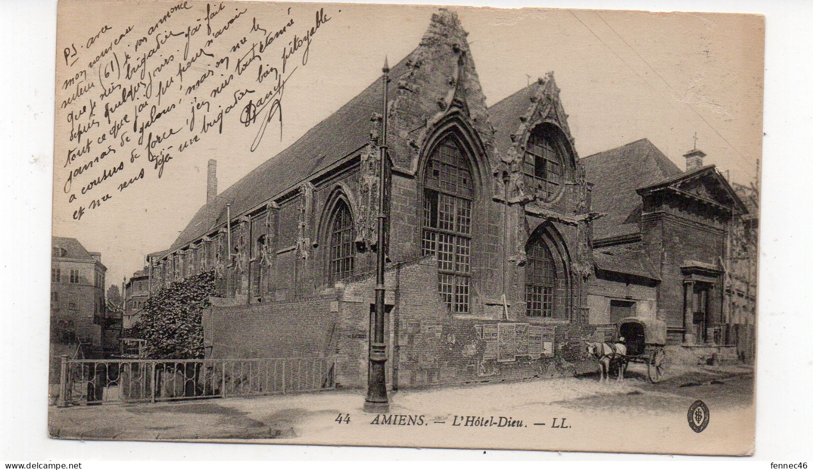 80 - AMIENS - L'Hôtel-Dieu - Animée - 1916 (L11) - Amiens