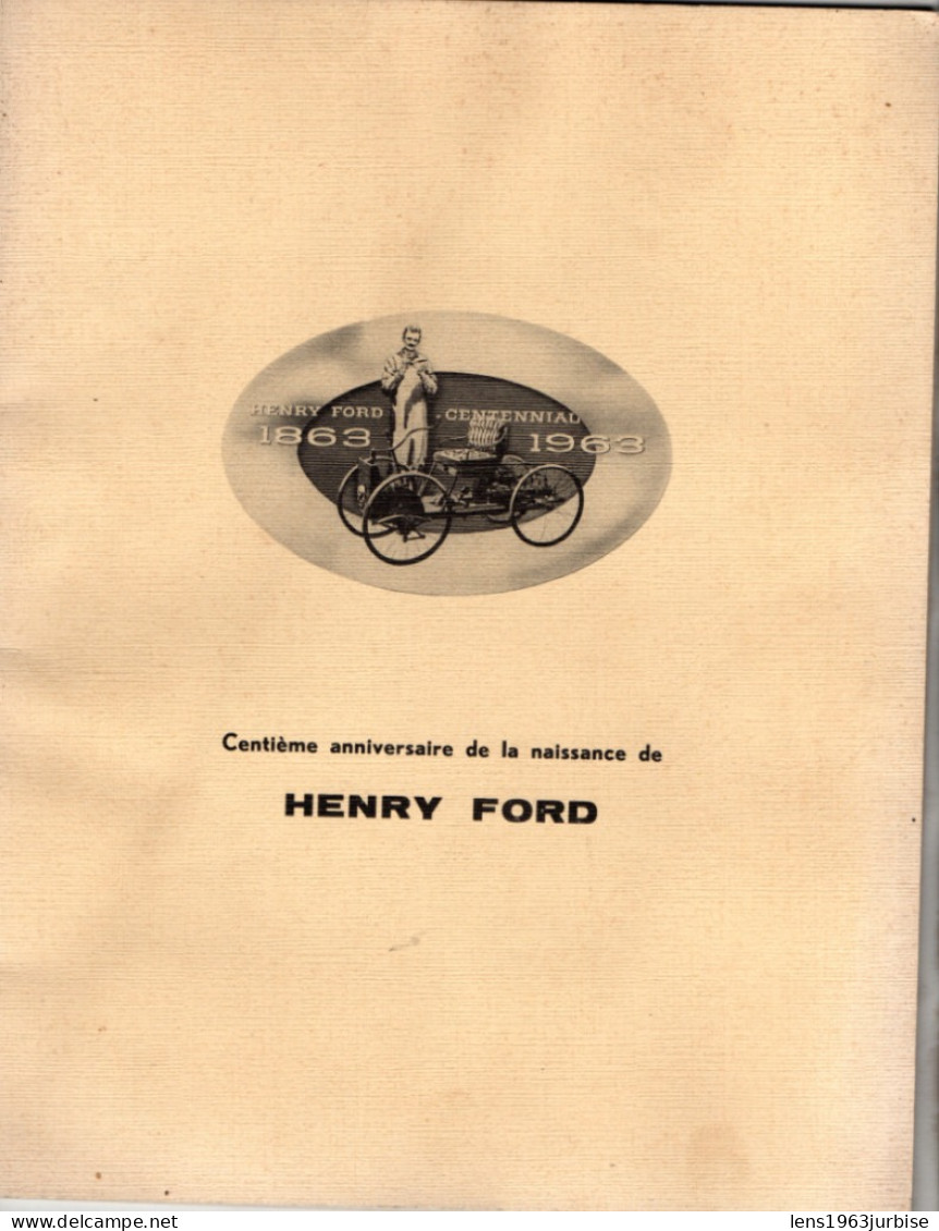 Centième Anniversaire De La Naissance De  HENRY FORD  ( 1963 ) - Auto/Motor