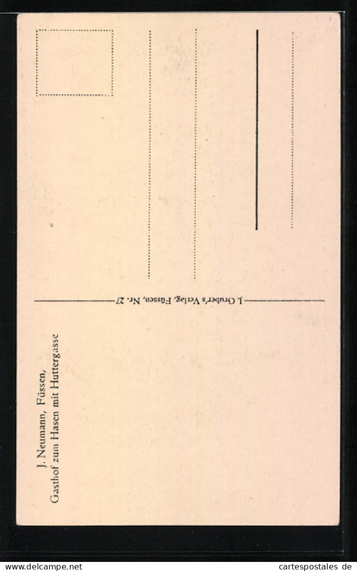 AK Füssen, Gasthof Z. Hasen Mit Huttergasse  - Füssen