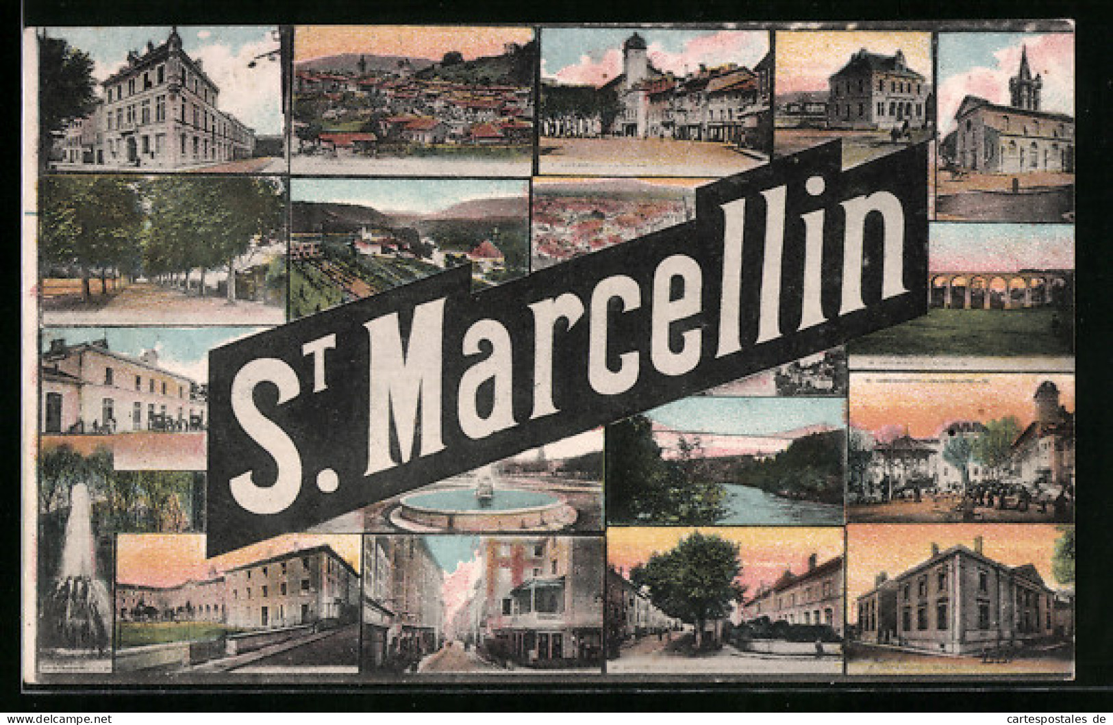 CPA St-Marcellin, Cascade, Viadukt, Fontaine  - Saint-Marcellin