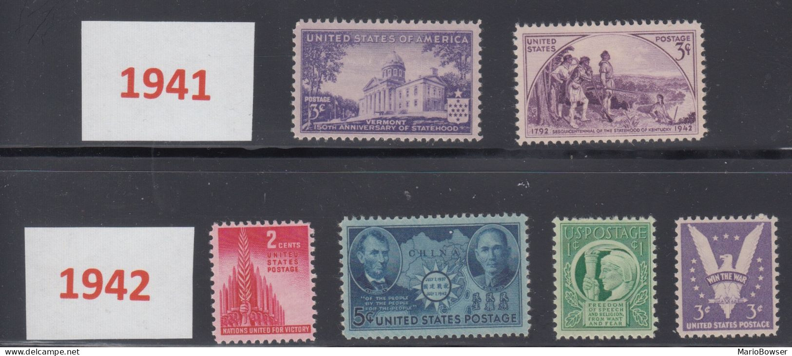 USA 1941-42 Full Year Commemorative MNH Stamps Set SC# 903-908 With 6 Stamps - Annate Complete