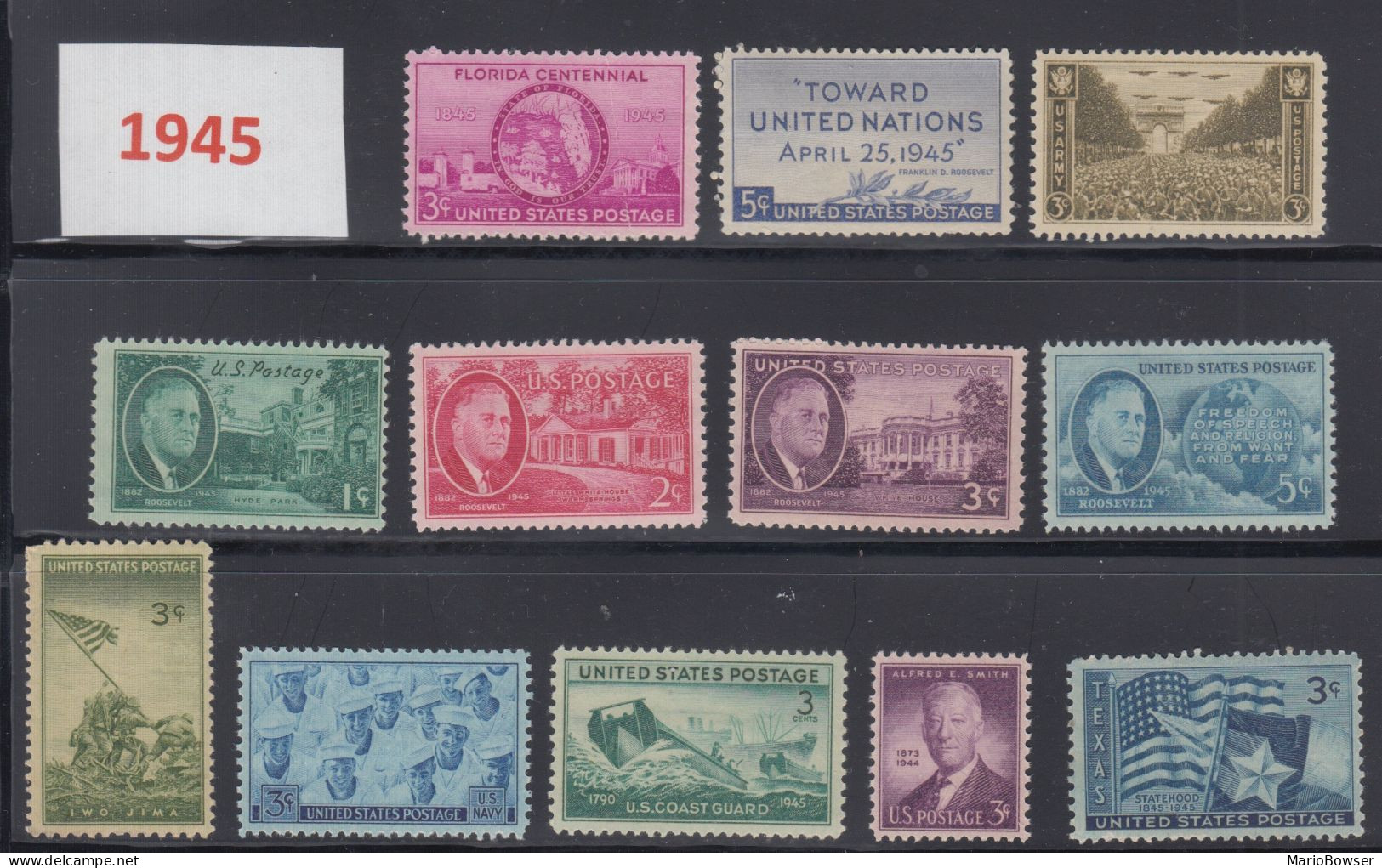 USA 1945 Full Year Commemorative MNH Stamps Set SC# 927-938 With 12 Stamps - Años Completos
