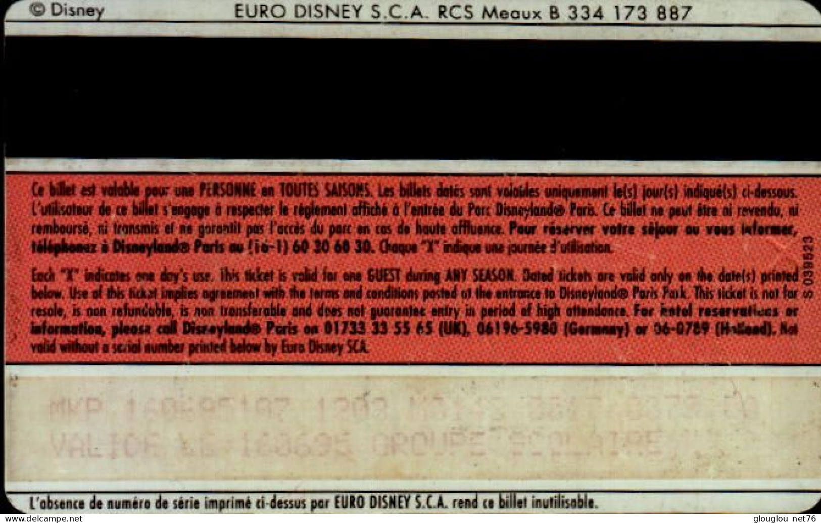 PASSEPORT DISNEY... HAUTE SAISON - Passaporti  Disney