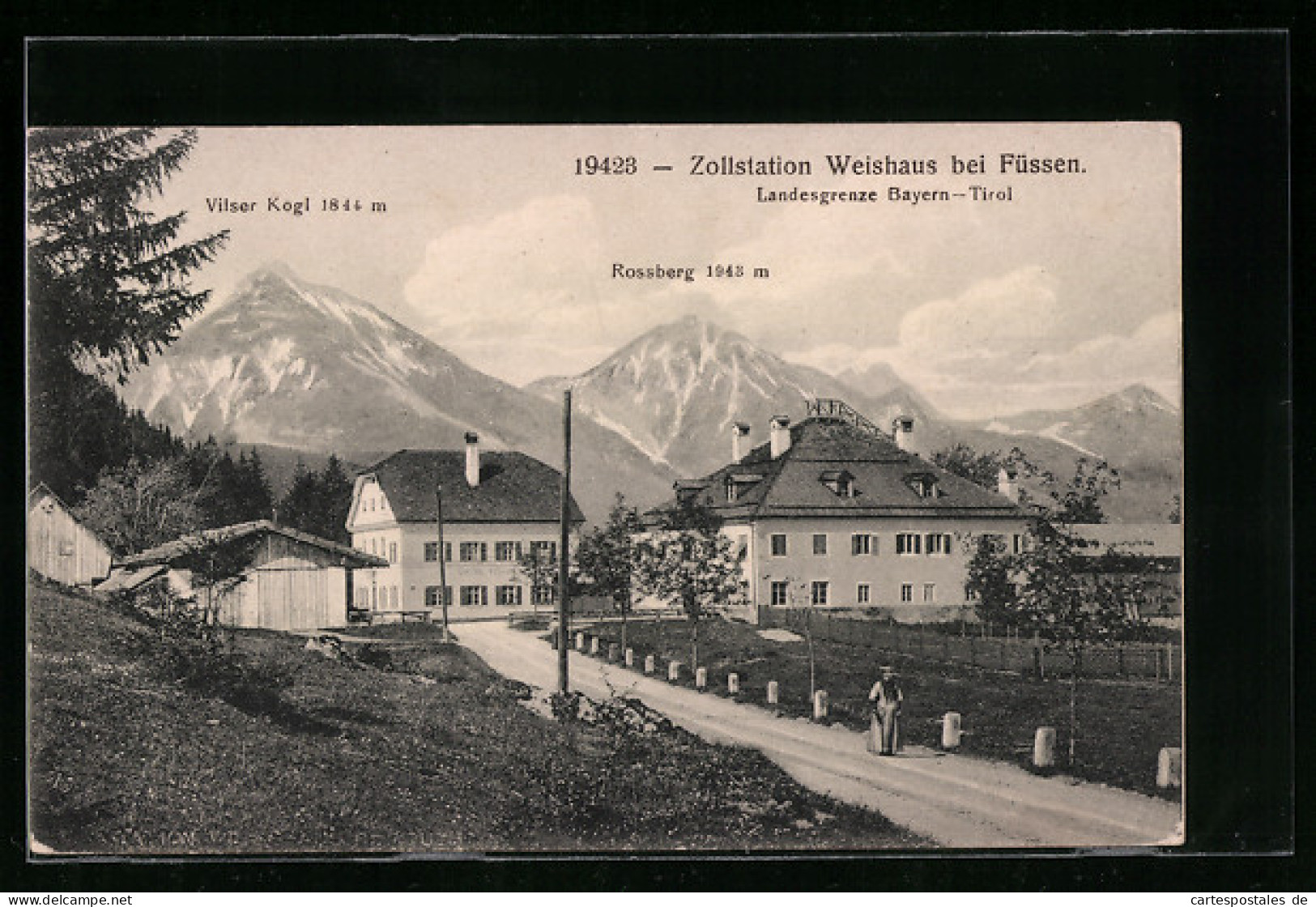 AK Füssen, Zollstation Weishaus, Landesgrenze Bayern-Tirol, Vilser Kogl, Rossberg  - Douane