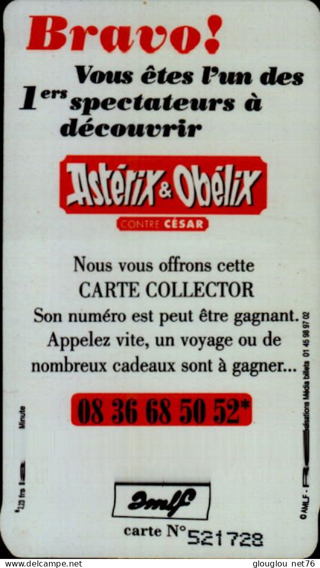 CARTE COLLECTION...ASTERIX ET OBELIX....ROBERTO BENIGNI... - Other & Unclassified