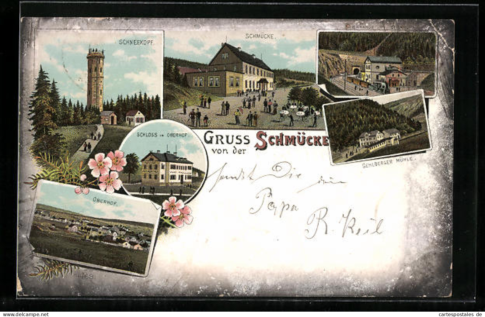 Lithographie Schmücke, Schneekopf, Schloss In Oberhof  - Oberhof