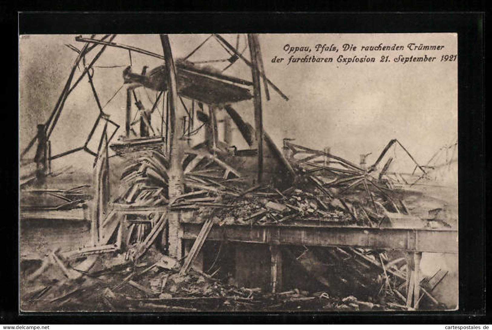 AK Oppau /Pfalz, Die Rauchenden Türmer Der Explosion Am 21. Sept. 1921  - Katastrophen
