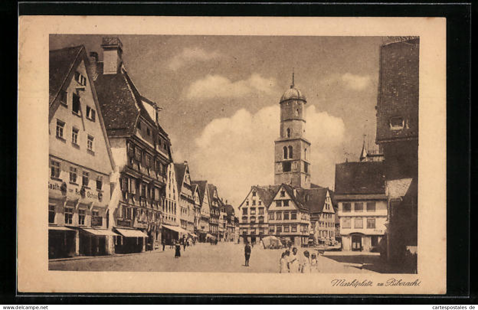 AK Biberach, Marktplatz Mit Passanten  - Biberach