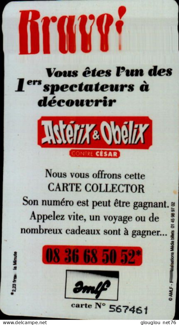 CARTE COLLECTION...ASTERIX ET OBELIX....GERARD DEPARDIEU .... - Autres & Non Classés