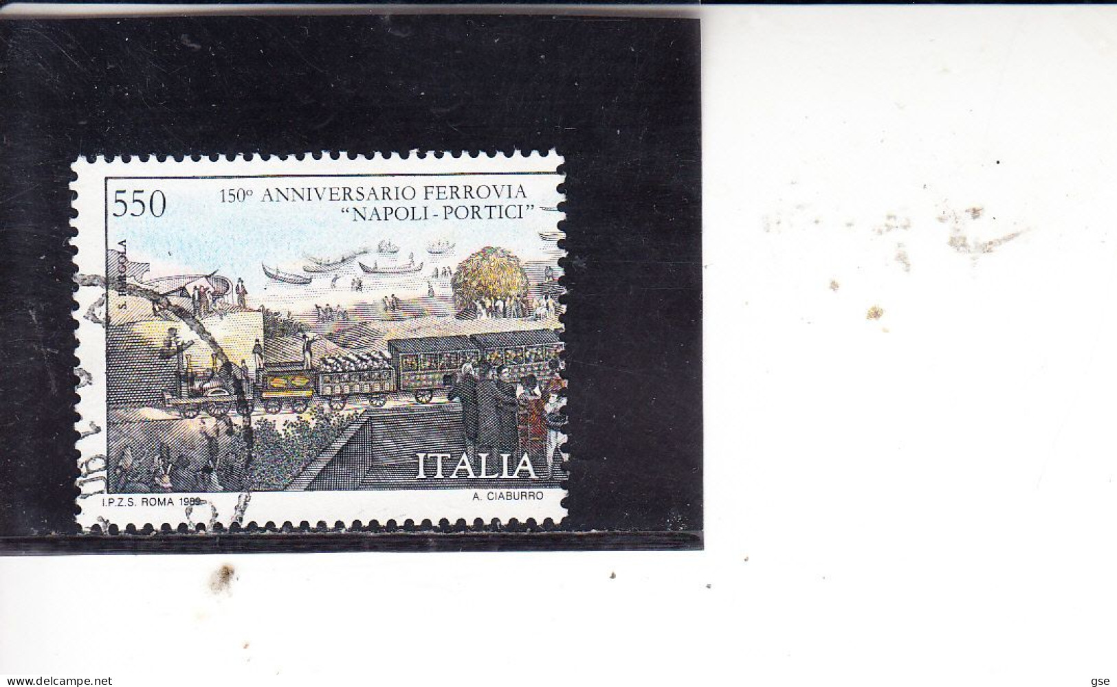 ITALIA  1989 - Sassone  1880° - Ferrovia - 1981-90: Afgestempeld