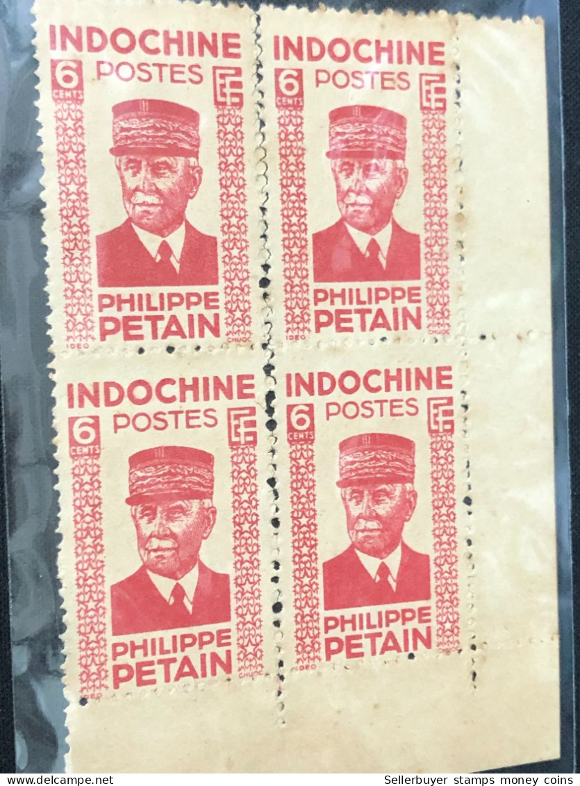 VIET NAM STAMPS INDO CHINA-(4-STAMPS ERROR Printed Permeability Print MNH NGAI-)1943-4 STAMPS - Vietnam