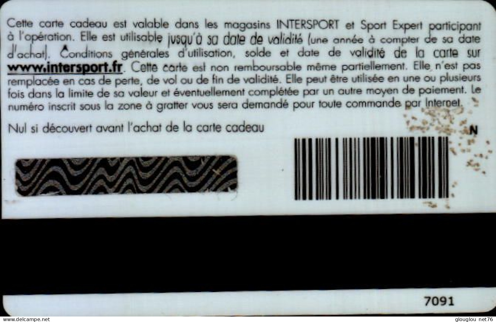 CARTE CADEAU...INTERSPORT...PARTENAIRE OFFICIELL DE L'OM... - Cartes Cadeaux