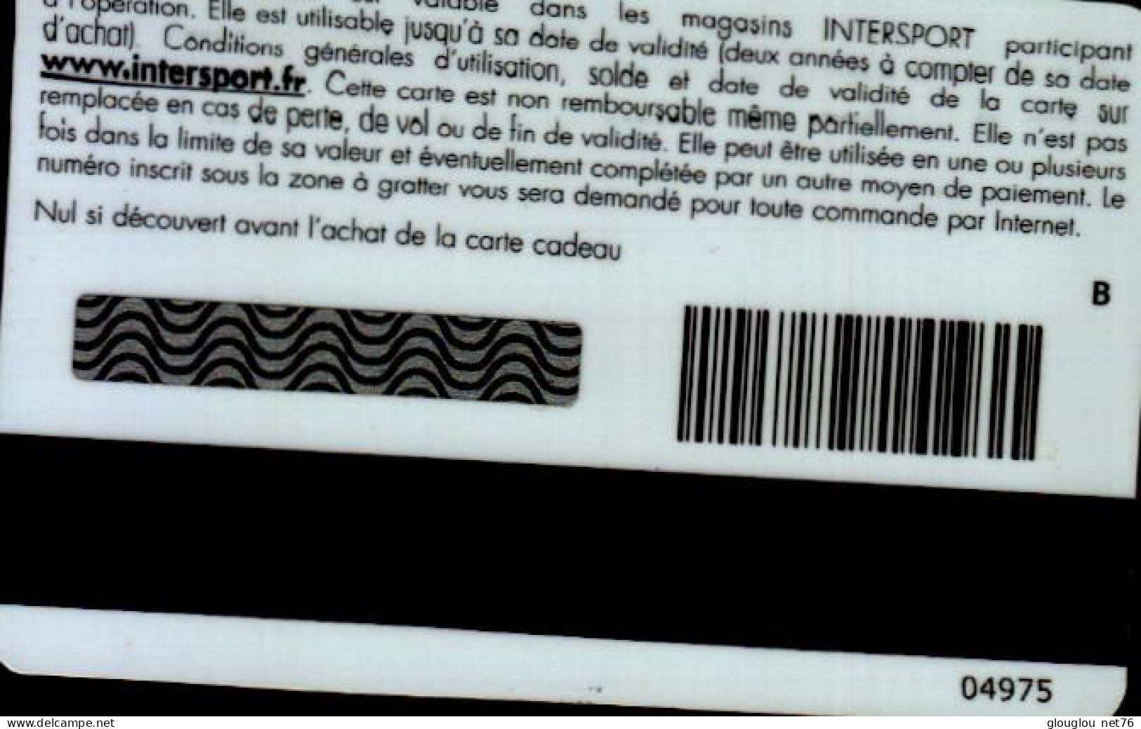 CARTE CADEAU...INTERSPORT...ROMAIN BARRAS... - Gift Cards