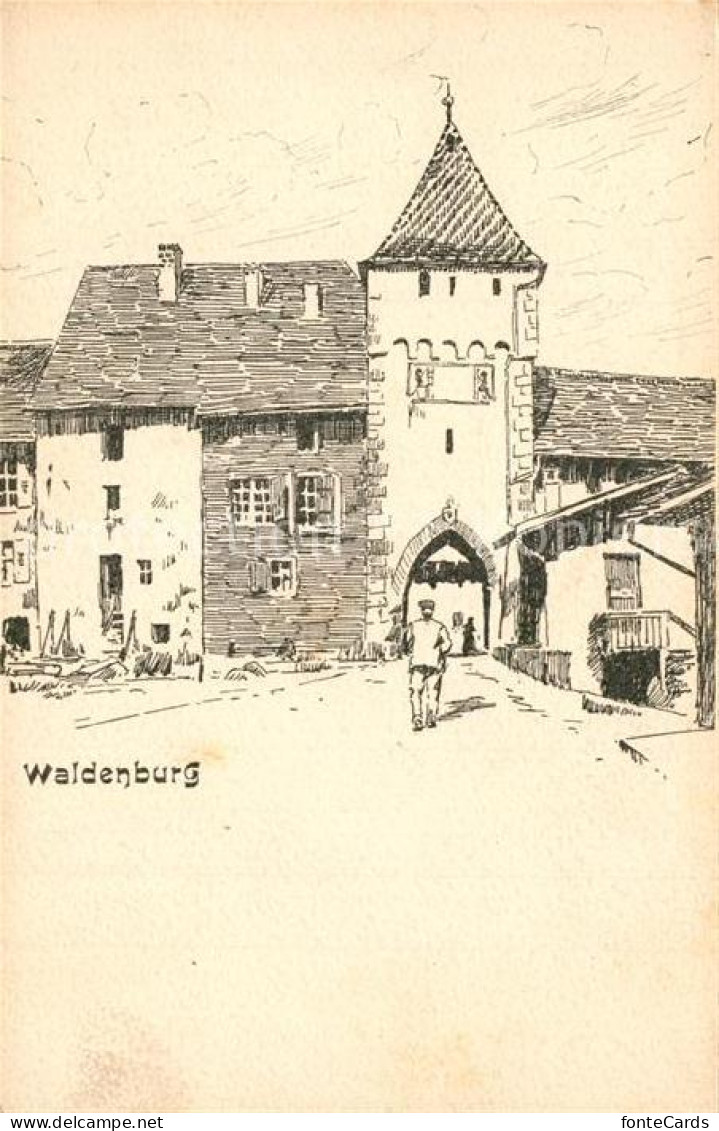 13299625 Waldenburg BL Stadttor Zeichnung Waldenburg BL - Other & Unclassified