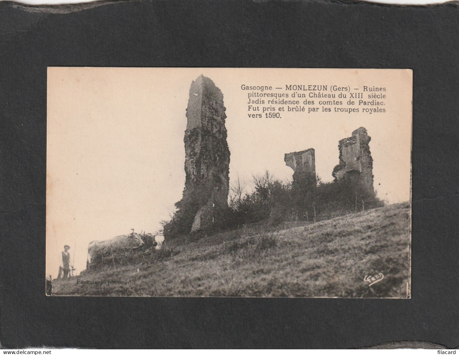 128788            Francia,   Gascogne,   Monlezun,   Ruines  Pittoresque  D"un  Chateau  Du  XIII  Siecle,  NV - Mirande