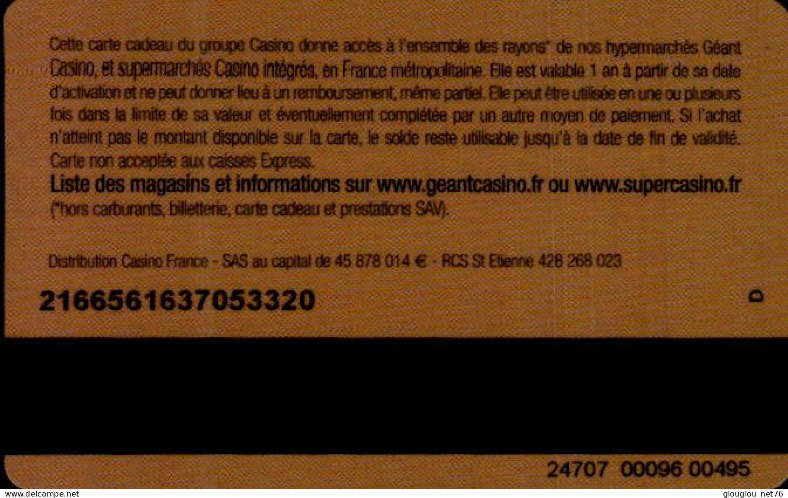CARTE CADEAU.. CASINO... - Gift Cards