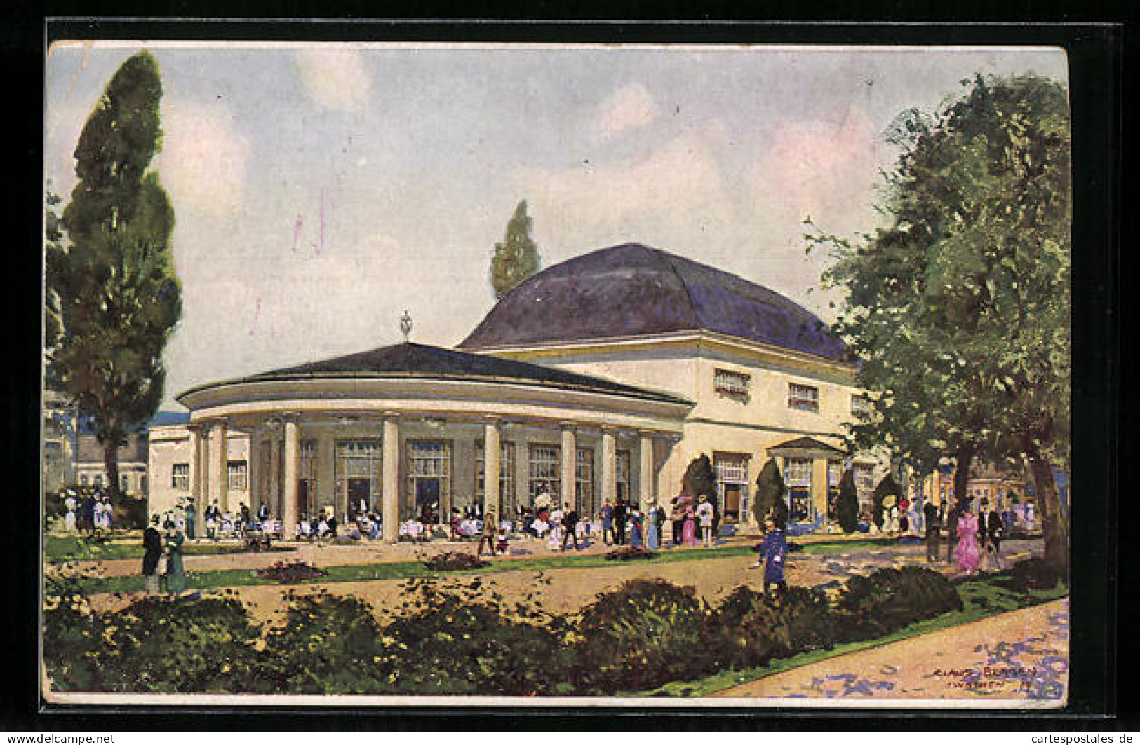 Künstler-AK Claus Bergen: Köln, Deutsche Werkbund-Ausstellung 1914, Ansicht Vom Cafe  - Expositions
